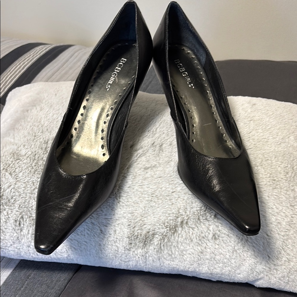 BCBGeneration Black Pointed-Toe Heels
